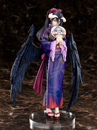 24CM Overlord Albedo Anime Figure Action Figure Toys Overlord PVC Yukata Kimono Standing Model Toys Static 1 - Overlord Merchandise Store