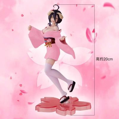 Overlord Anime Figure Cherry Blossoms 22cm Albedo Hand made Beautiful Girl Two dimensional Hand PVCModel Doll - Overlord Merchandise Store