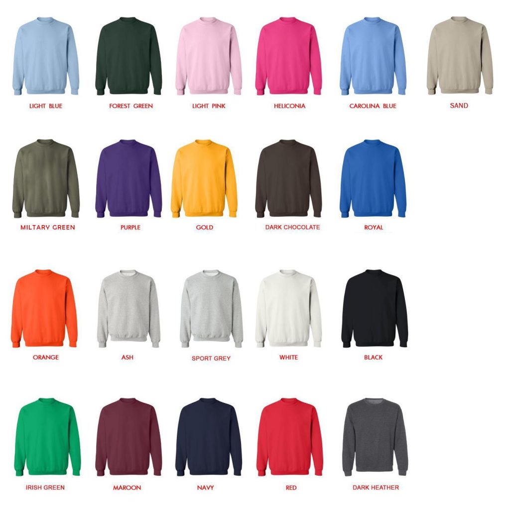 sweatshirt color chart - Overlord Merchandise